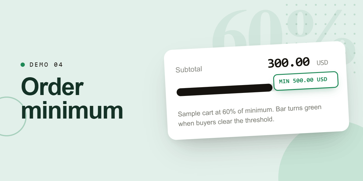 Order minimum demo